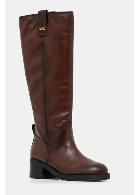Karl lagerfeld ghete de piele brooklyn femei culoarea maro cu toc drept kl41790