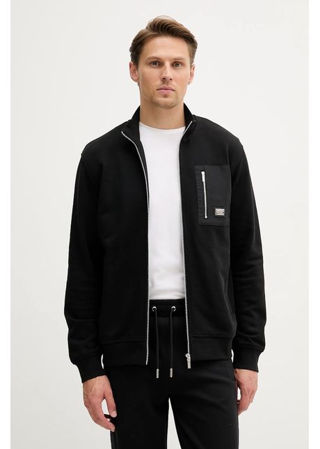 Karl Lagerfeld hanorac de bumbac culoarea negru, cu imprimeu, 553917.705036