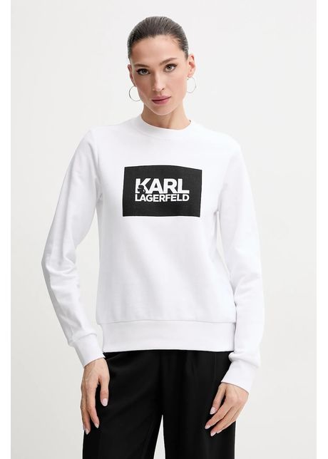 Karl lagerfeld hanorac de bumbac femei culoarea alb cu imprimeu asw20006