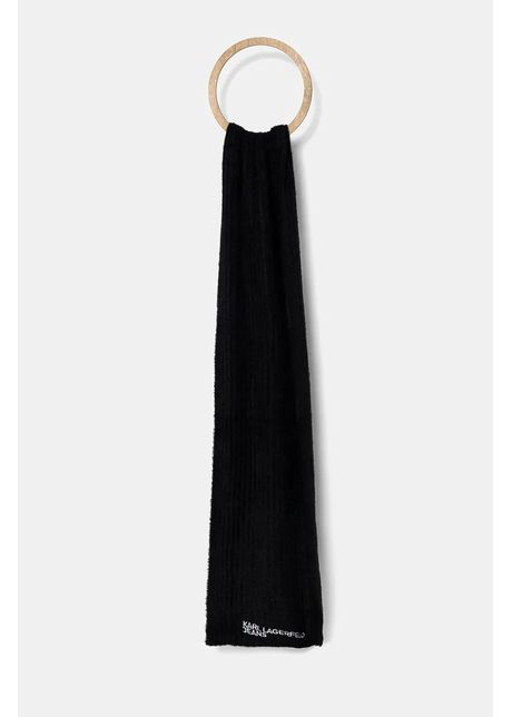 Karl lagerfeld jeans fular femei culoarea negru cu imprimeu 246j3302