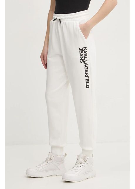 Karl lagerfeld jeans pantaloni de trening culoarea alb cu imprimeu a1w10058