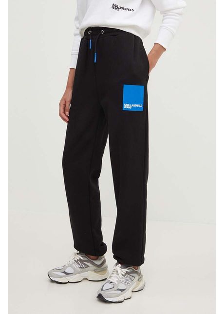 Karl lagerfeld jeans pantaloni de trening culoarea negru cu imprimeu 245j1000