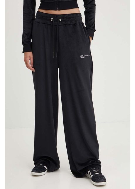 Karl lagerfeld jeans pantaloni de trening culoarea negru neted 245j1001
