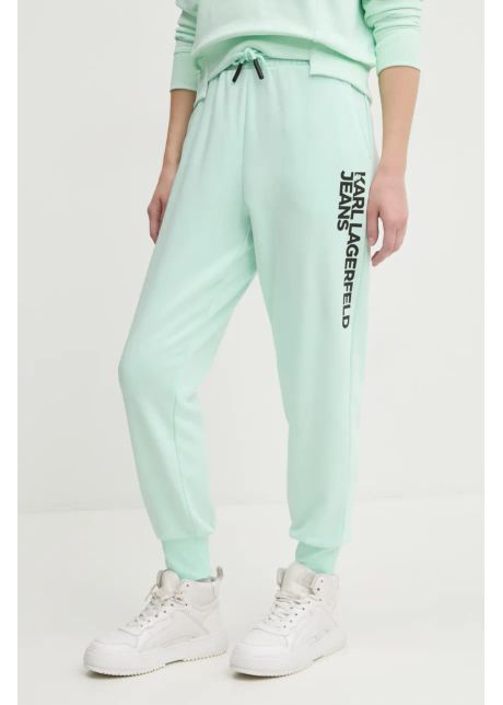Karl lagerfeld jeans pantaloni de trening culoarea verde cu imprimeu a1w10058
