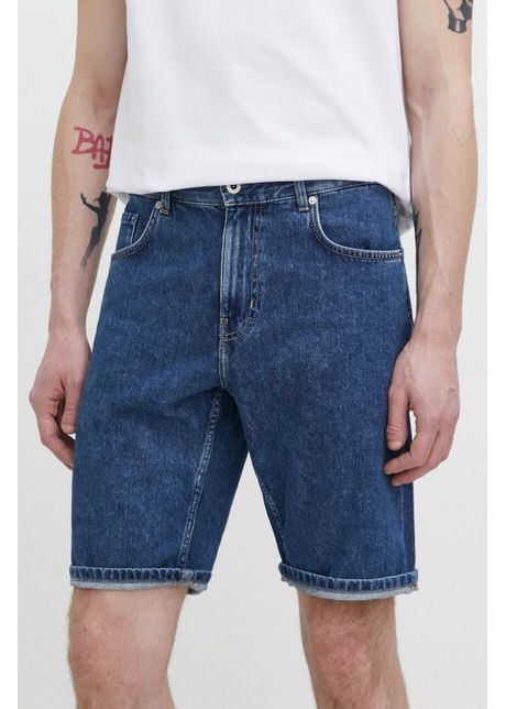 Karl lagerfeld jeans pantaloni scurti jeans barbati culoarea albastru marin