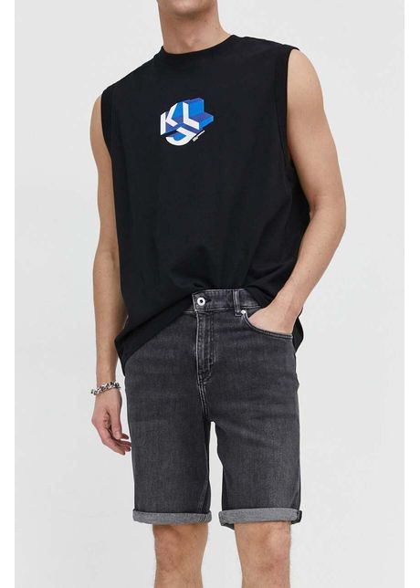 Karl lagerfeld jeans pantaloni scurti jeans barbati culoarea gri