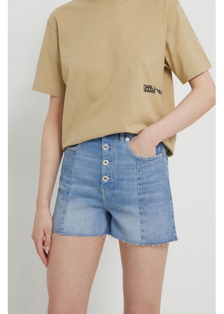 Karl lagerfeld jeans pantaloni scurti jeans femei neted high waist
