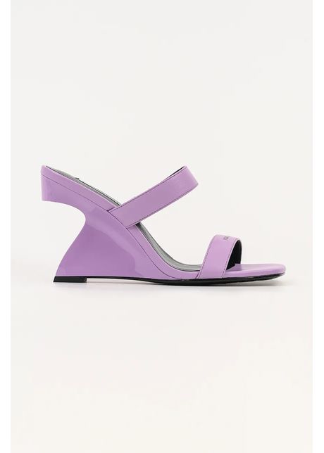 Karl Lagerfeld șlapi de piele WAVERLY culoarea violet, KL34611