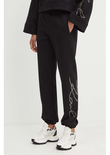 Karl lagerfeld pantaloni de trening culoarea negru cu imprimeu 245w1053