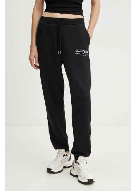 Karl lagerfeld pantaloni de trening culoarea negru cu imprimeu 246w2108