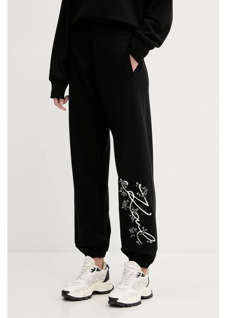 Karl lagerfeld pantaloni de trening culoarea negru cu imprimeu a3w10009