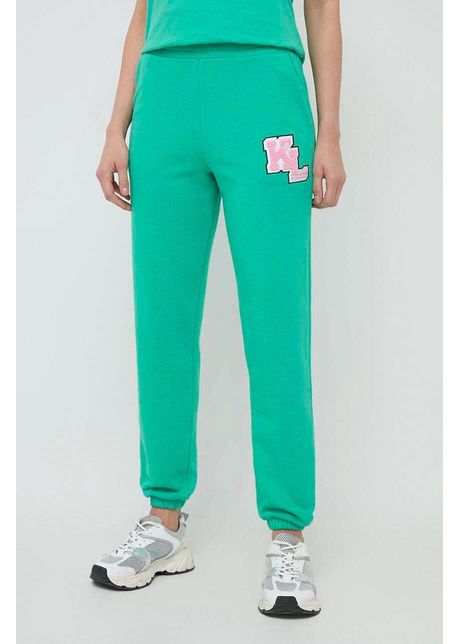 Karl lagerfeld pantaloni de trening culoarea verde cu imprimeu