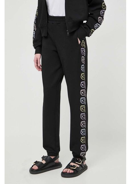 Karl lagerfeld pantaloni de trening din bumbac culoarea negru cu imprimeu