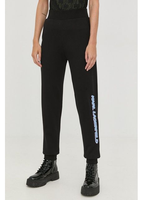 Karl lagerfeld pantaloni de trening din bumbac femei culoarea negru