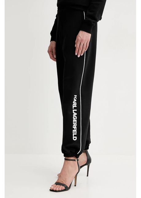 Karl lagerfeld pantaloni de trening femei culoarea negru cu imprimeu a2w10149