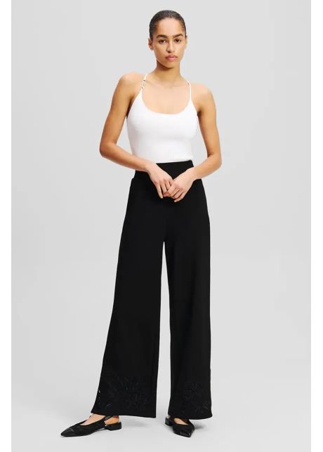 Karl lagerfeld pantaloni femei culoarea negru uni a2w10101
