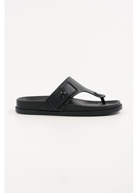 Karl lagerfeld papuci de piele kaden culoarea negru kl72105