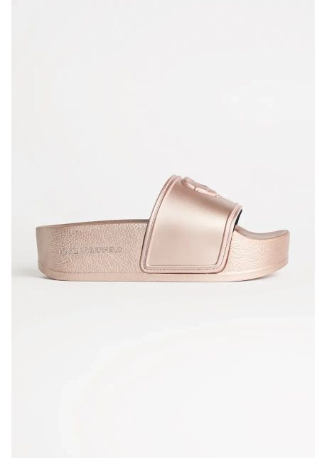 Karl lagerfeld papuci kondo maxi femei culoarea roz cu platforma kl80819m