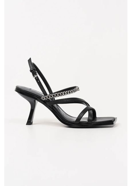 Karl lagerfeld sandale de piele karmel femei culoarea negru cu toc cui kl33625