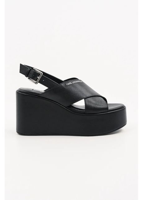 Karl lagerfeld sandale de piele wendy culoarea negru kl33325