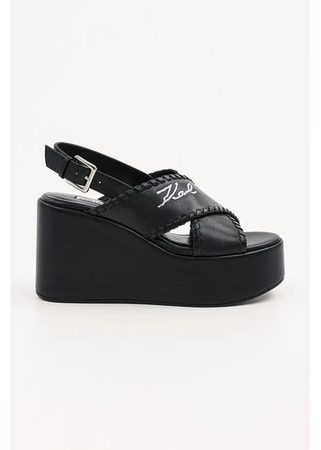 Karl lagerfeld sandale de piele wendy culoarea negru kl33372