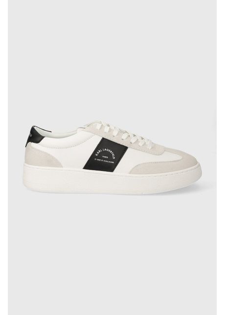 Karl lagerfeld sneakers din piele kourt iii culoarea alb kl51524