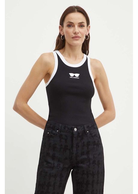 Karl lagerfeld top femei culoarea negru 245w1719