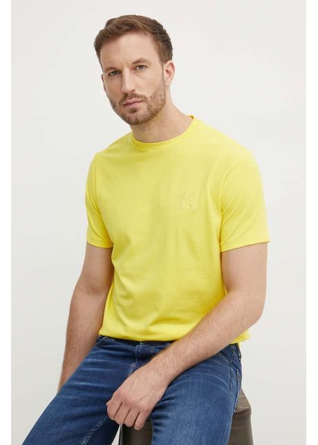 Karl lagerfeld tricou barbati culoarea galben neted 542221 755890