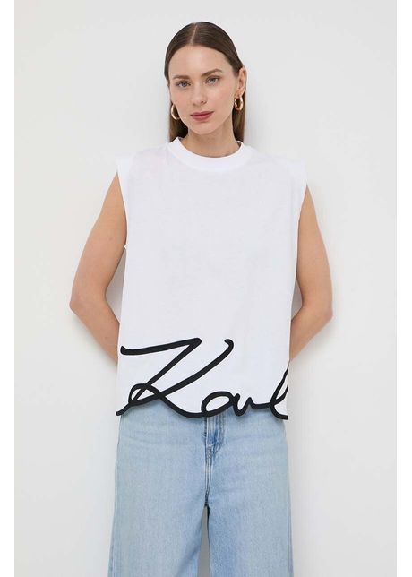 Karl lagerfeld tricou din bumbac culoarea alb