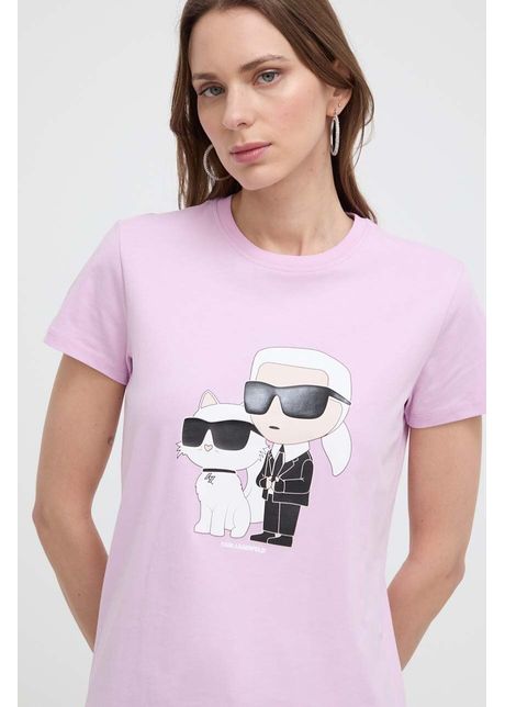 Karl lagerfeld tricou din bumbac culoarea roz