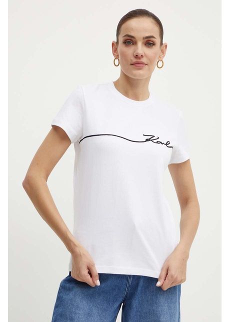 Karl lagerfeld tricou din bumbac femei culoarea alb 245w1706