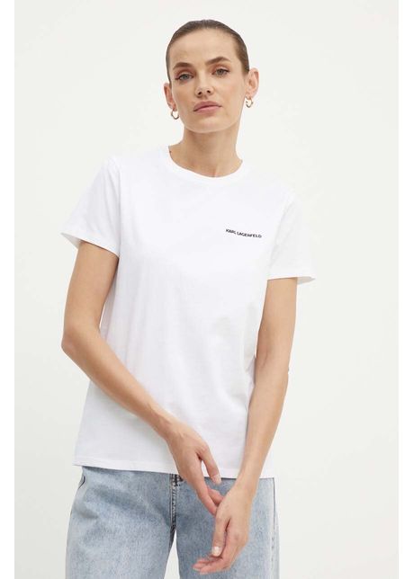Karl lagerfeld tricou din bumbac femei culoarea alb 245w1714