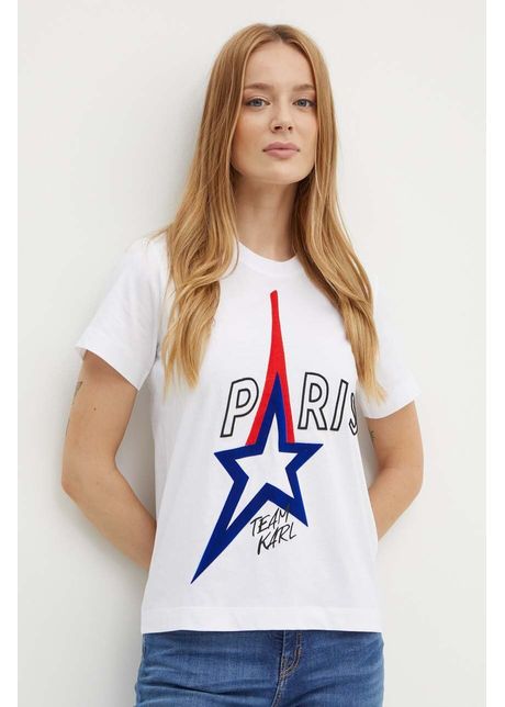 Karl lagerfeld tricou din bumbac femei culoarea alb 245w1730