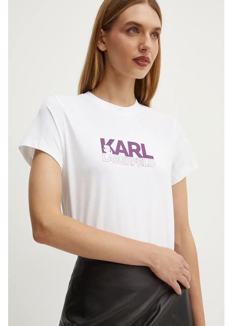 Karl lagerfeld tricou din bumbac femei culoarea alb 24ww1703