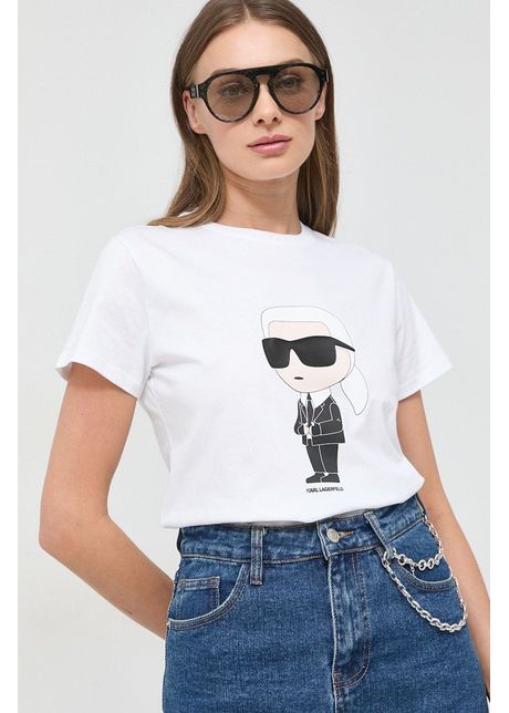 Karl lagerfeld tricou din bumbac femei culoarea alb