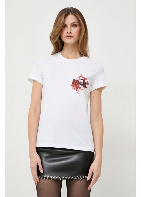Karl lagerfeld tricou din bumbac femei culoarea alb