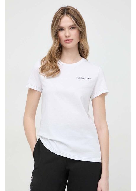 Karl lagerfeld tricou din bumbac femei culoarea alb