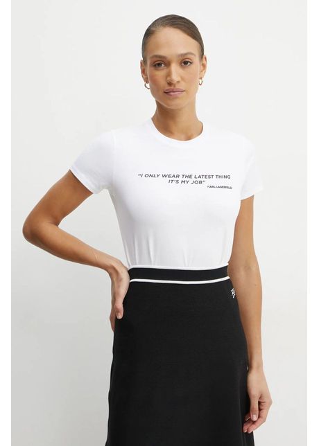 Karl lagerfeld tricou din bumbac femei culoarea alb a1w17068