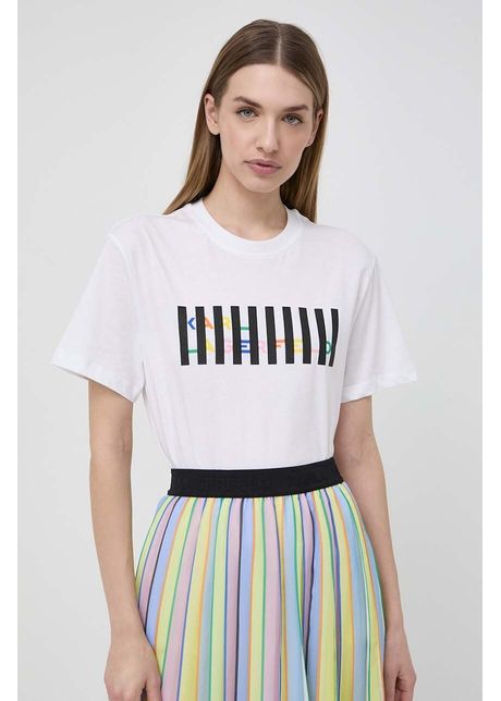 Karl lagerfeld tricou din bumbac femei culoarea bej