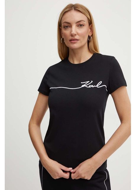 Karl lagerfeld tricou din bumbac femei culoarea negru 245w1706