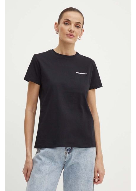 Karl lagerfeld tricou din bumbac femei culoarea negru 245w1714