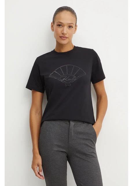 Karl lagerfeld tricou din bumbac femei culoarea negru 246w1702
