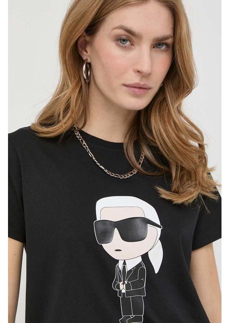 Karl lagerfeld tricou din bumbac femei culoarea negru