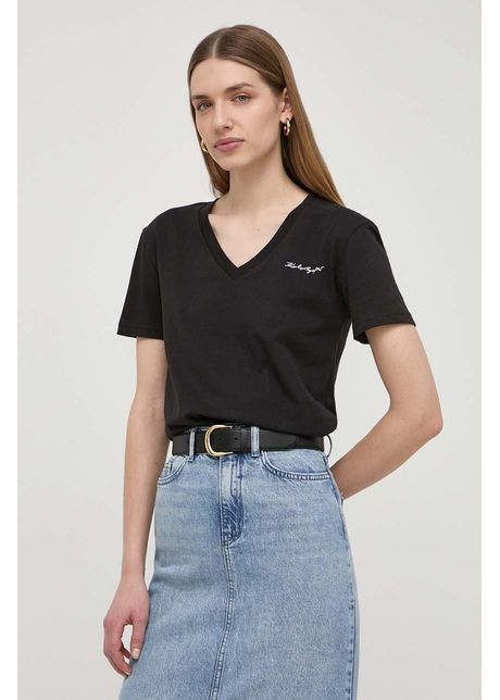 Karl lagerfeld tricou din bumbac femei culoarea negru