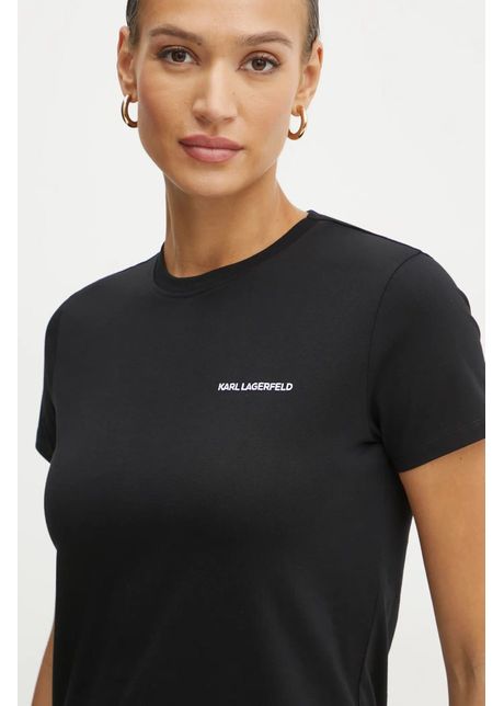 Karl Lagerfeld tricou din bumbac femei, culoarea negru, A1W17019