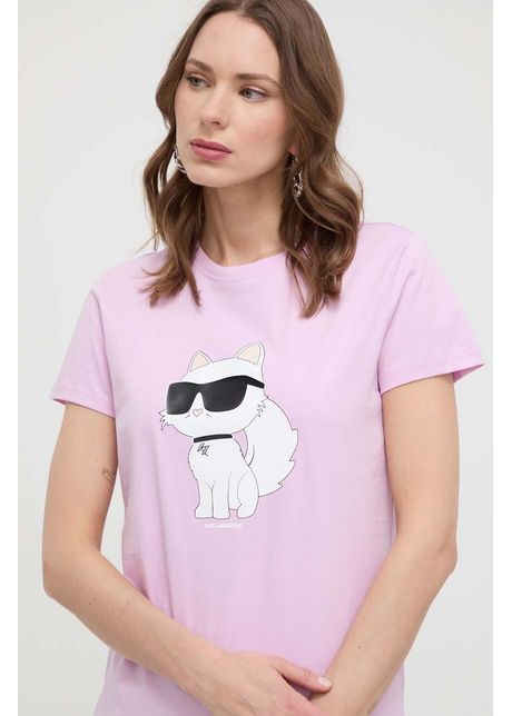 Karl lagerfeld tricou din bumbac femei culoarea roz