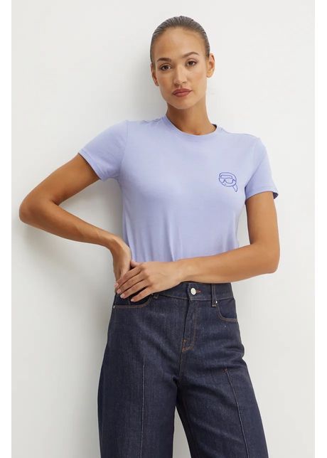 Karl lagerfeld tricou din bumbac femei culoarea violet 246w1718