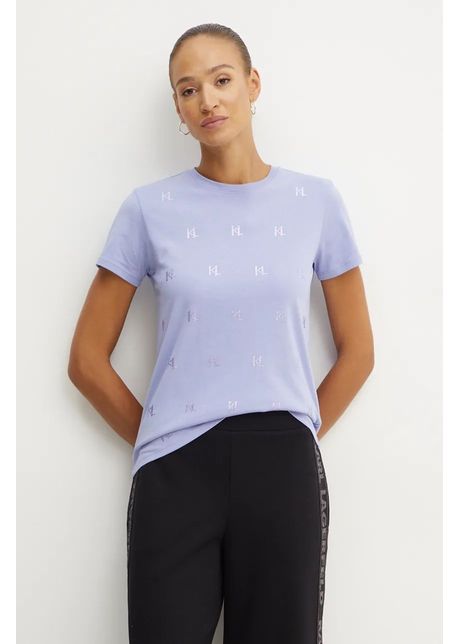 Karl lagerfeld tricou din bumbac femei culoarea violet 246w1719