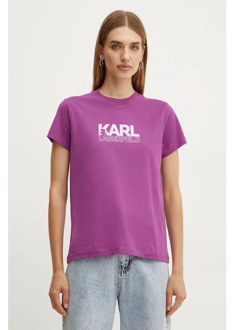 Karl lagerfeld tricou din bumbac femei culoarea violet 24ww1703