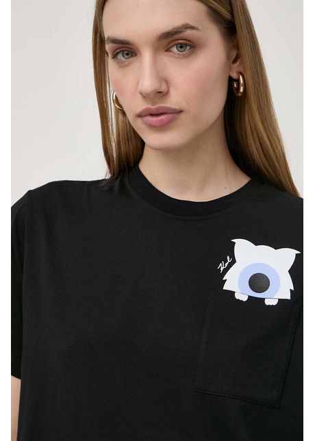 Karl lagerfeld tricou din bumbac x darcel disappoints femei culoarea negru